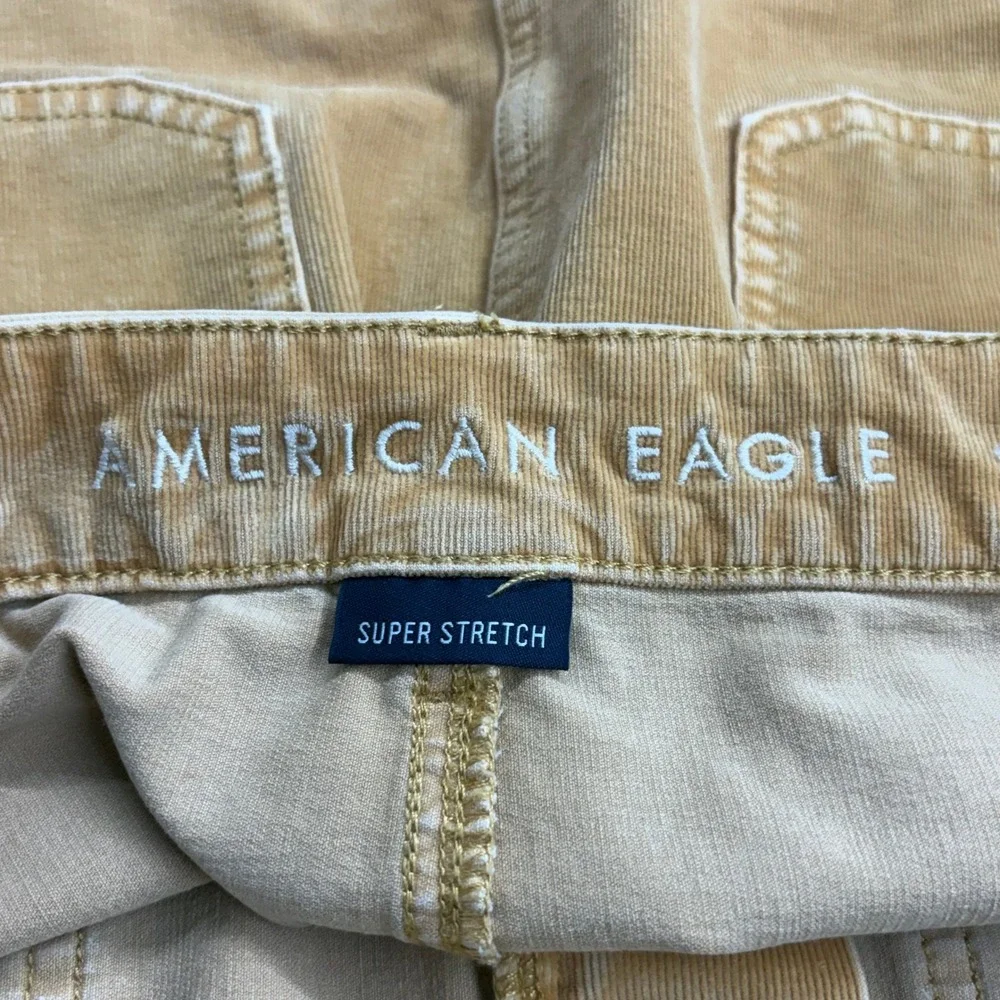 American Eagle Corduroy Mini Skirt Mustard Yellow Super Stretch Size 8 Regular